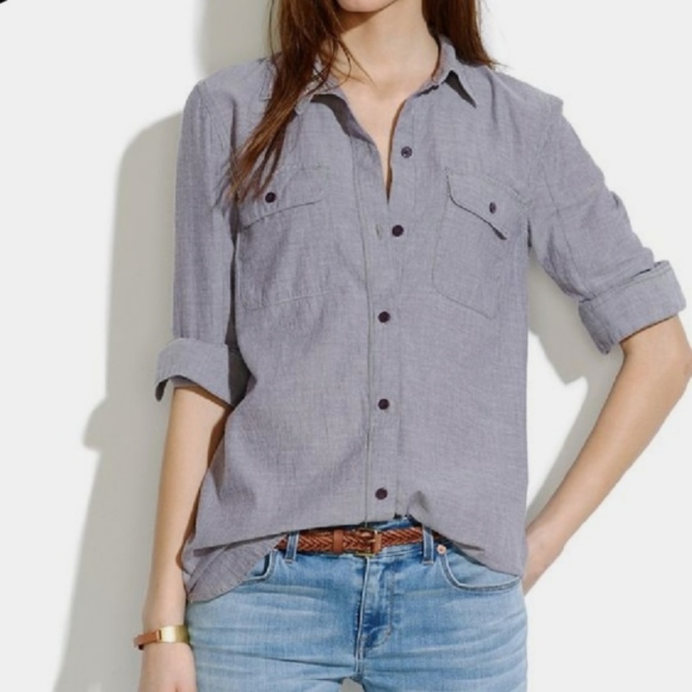 Madewell Chambray Purple Button Down
